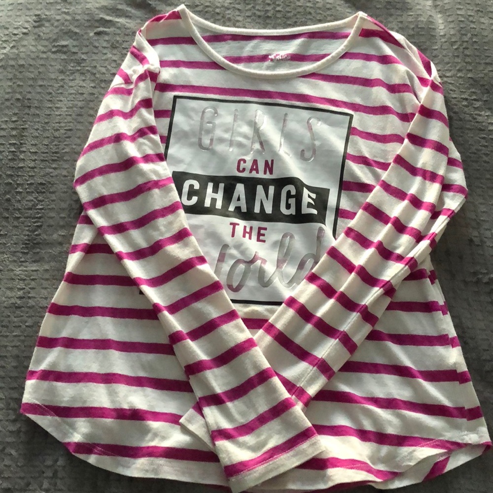 (SALE🎉🏷) JUSTICE PURPLE STRIPED LONG SLEEVED TOP